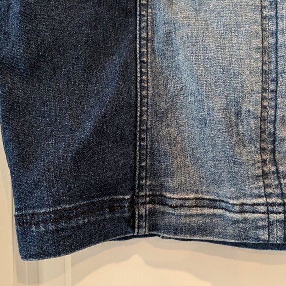 Free People Modern Femme Denim Mini Skirt Color Block Two-Tone A-Line Womens 8 - Picture 11 of 15